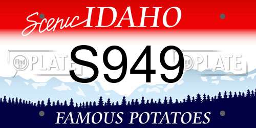 S949 Idaho License Plate