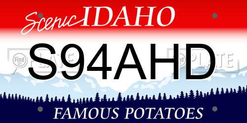 S94AHD Idaho License Plate