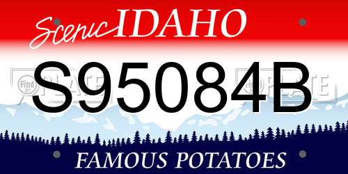 S95084B Idaho License Plate