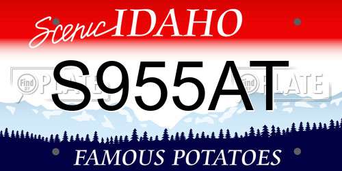 S955AT Idaho License Plate
