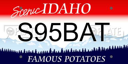 S95BAT Idaho License Plate