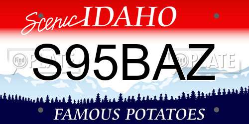 S95BAZ Idaho License Plate