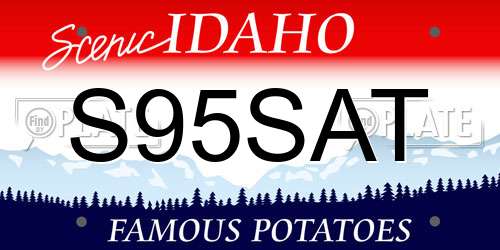 S95SAT Idaho License Plate