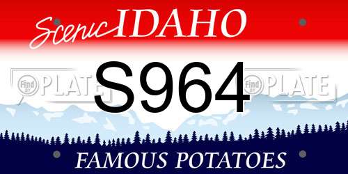 S964 Idaho License Plate
