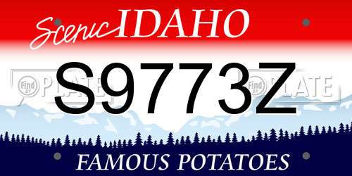 S9773Z Idaho License Plate