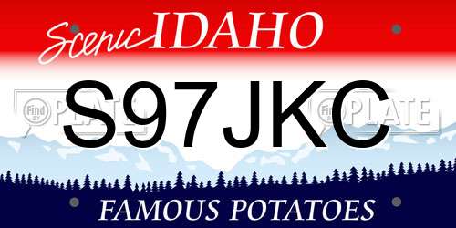 S97JKC Idaho License Plate