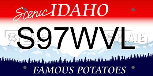 S97WVL Idaho License Plate