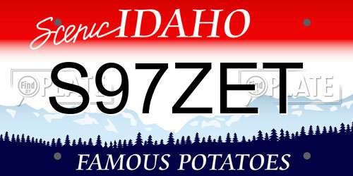 S97ZET Idaho License Plate