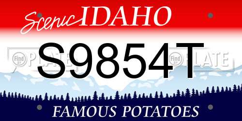 S9854T Idaho License Plate