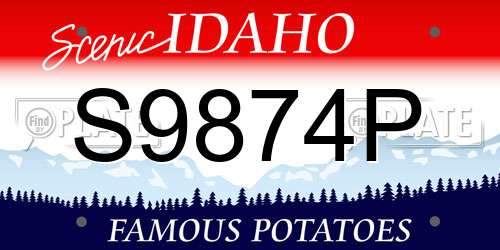 S9874P Idaho License Plate