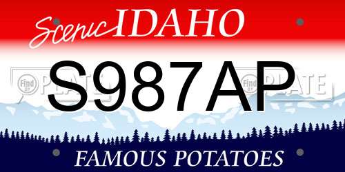 S987AP Idaho License Plate