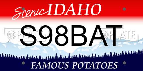 S98BAT Idaho License Plate