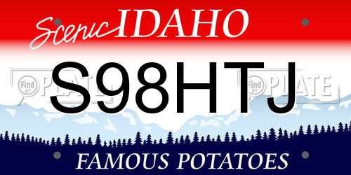 S98HTJ Idaho License Plate