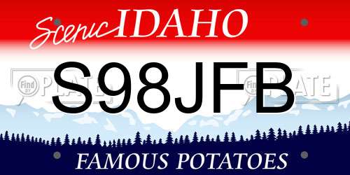 S98JFB Idaho License Plate