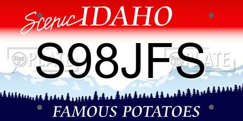 S98JFS Idaho License Plate