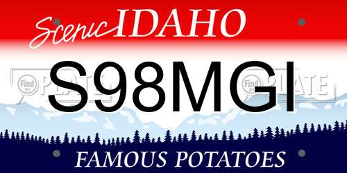 S98MGI Idaho License Plate