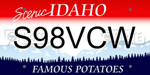 S98VCW Idaho License Plate