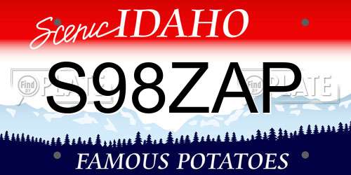 S98ZAP Idaho License Plate
