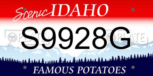 S9928G Idaho License Plate