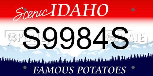 S9984S Idaho License Plate