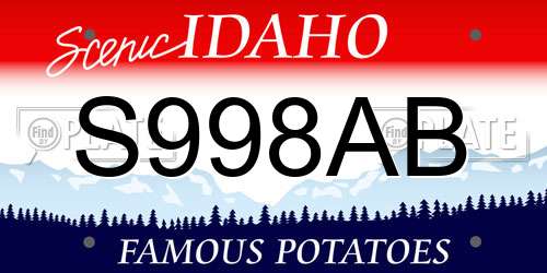 S998AB Idaho License Plate