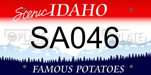 SA046 Idaho License Plate