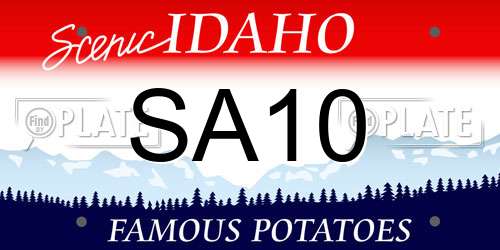 SA10 Idaho License Plate
