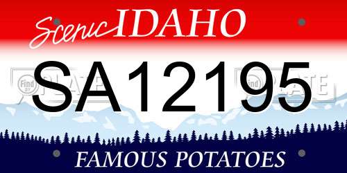 SA12195 Idaho License Plate