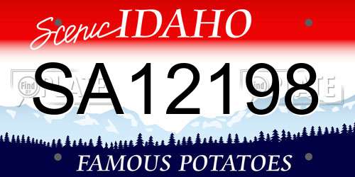 SA12198 Idaho License Plate