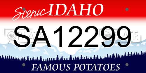 SA12299 Idaho License Plate