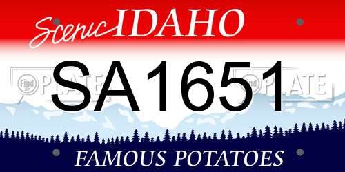 SA1651 Idaho License Plate