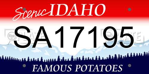 SA17195 Idaho License Plate