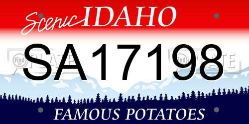 SA17198 Idaho License Plate