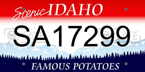 SA17299 Idaho License Plate