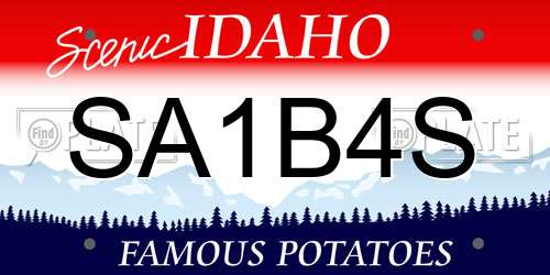 SA1B4S Idaho License Plate