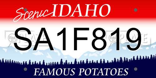 SA1F819 Idaho License Plate