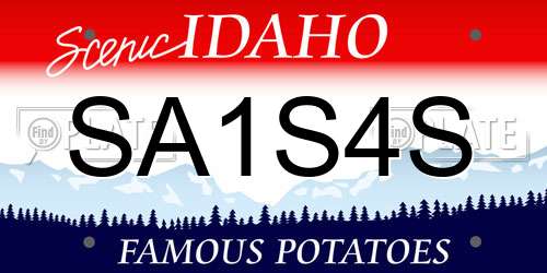 SA1S4S Idaho License Plate