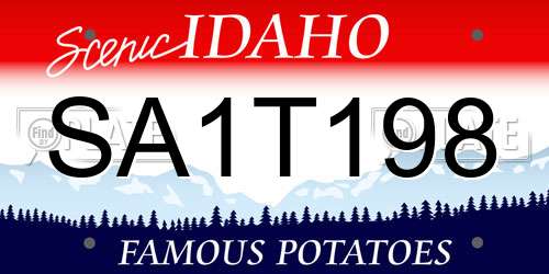 SA1T198 Idaho License Plate
