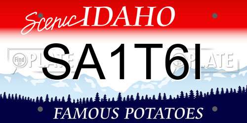 SA1T6I Idaho License Plate
