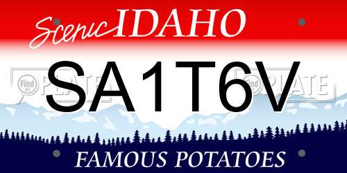 SA1T6V Idaho License Plate