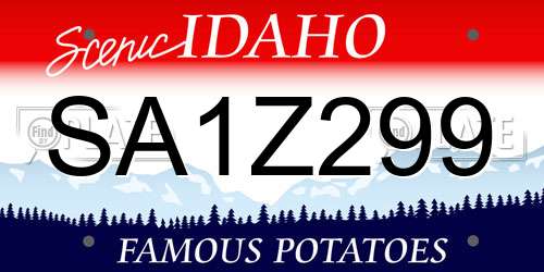 SA1Z299 Idaho License Plate