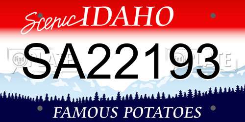 SA22193 Idaho License Plate
