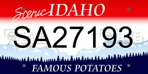 SA27193 Idaho License Plate