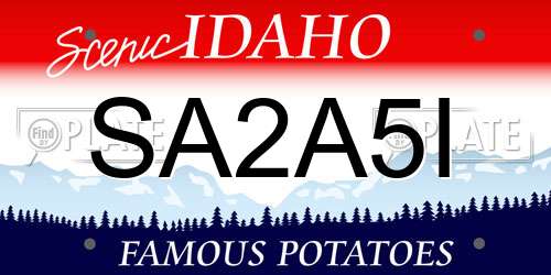 SA2A5I Idaho License Plate