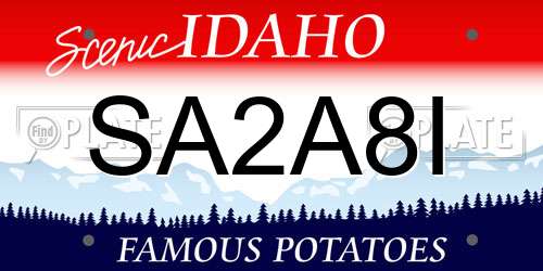 SA2A8I Idaho License Plate