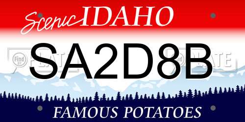 SA2D8B Idaho License Plate