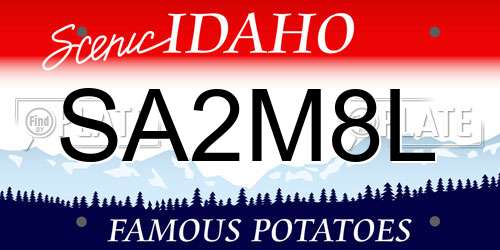 SA2M8L Idaho License Plate