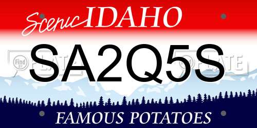SA2Q5S Idaho License Plate