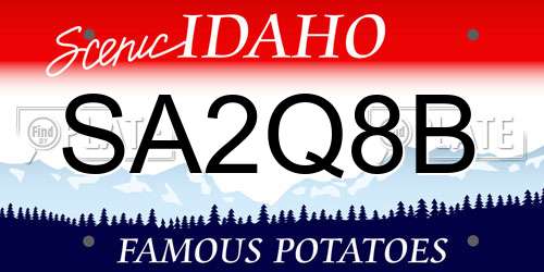 SA2Q8B Idaho License Plate