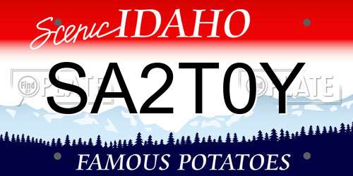 SA2T0Y Idaho License Plate